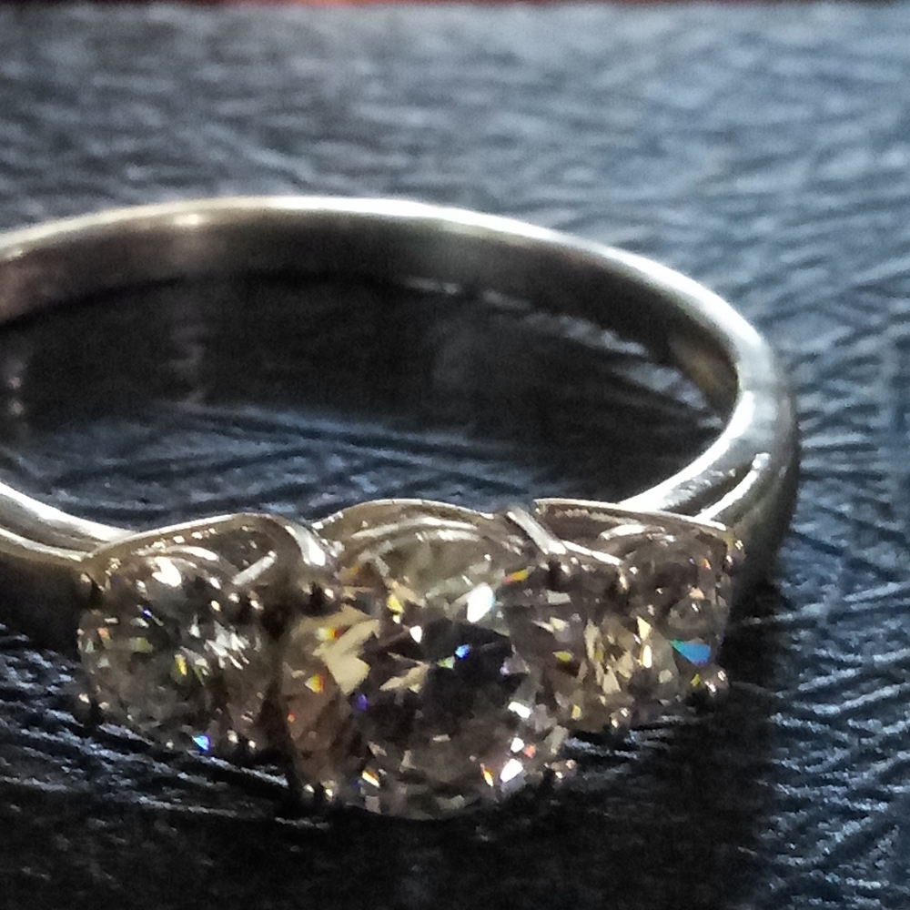 Size 9 Trilogy/Trinity 3 CZ Ring Sterling Setting